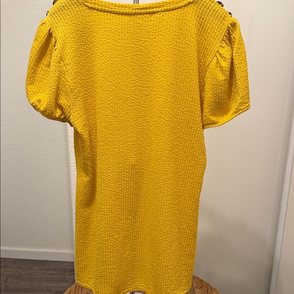LC Lauren Conrad Mustard Textured Knit Top Sz XL Coastal Beach - Picture 6 of 9